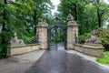 Piastow Slaski, dolnoÃâºlÃâ¦skie / Poland-June 21, 2020.:A historic gate to the castle of Ksiaz. Beautiful old entrance gate to the Royalty Free Stock Photo